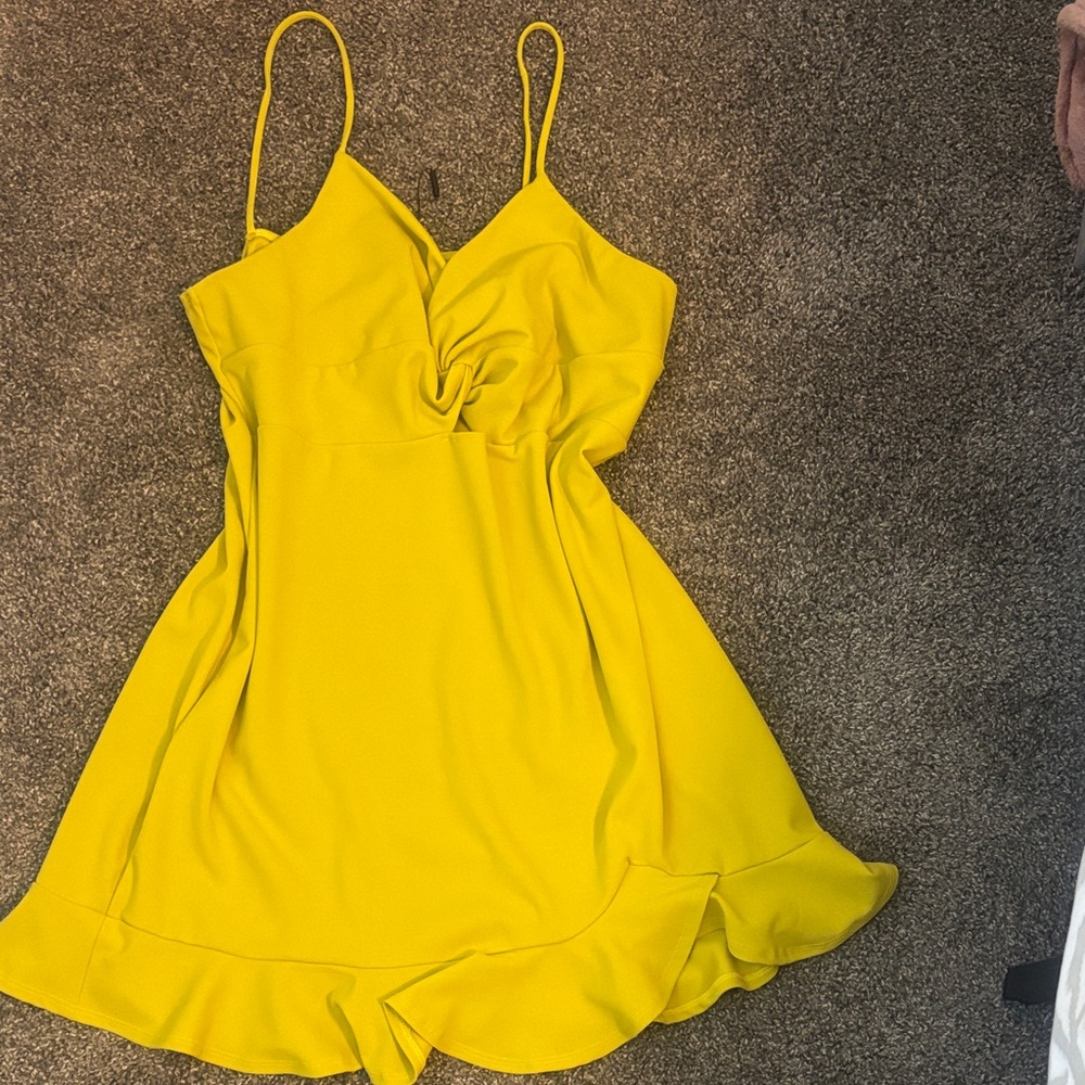 Fashion Nova Yellow Mini Dress